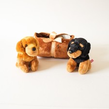 Aurora FANCY PALS Puppies Dogs Soft Toys in Basket - with tag