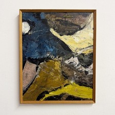 Mid Century Vintage Original Scandinavian Swedish Abstract Impasto Oil Painting