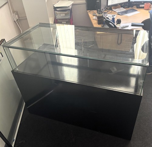Black glass counter - glass, showcase