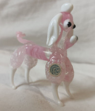 Vintage Art Glass Poodle Pink