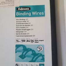 Fellowes Binding Wire Element A4 14Mm 34 Loop Silver Pack 100 Bundle