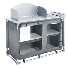 Outdoor Camping Cupboard 2-shelf Compartment Kitchen Station Aluminum Cook Table