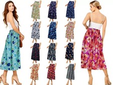 Women's Summer Floral Midi Skirt New Designs with Elasticated Waist