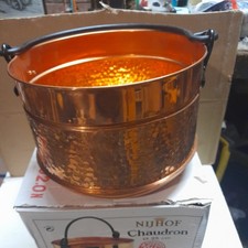Copper cauldron planter pot