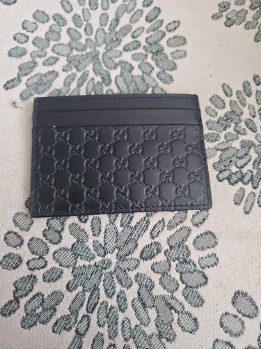 Gucci black monogram leather - black,