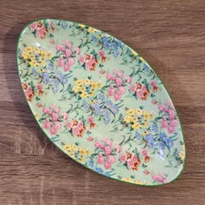 Vintage Shelley China Dish – Melody Chintz Oval Floral Art Deco 24cm England