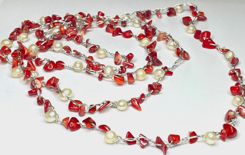 Vintage red coral pearl - vintage,