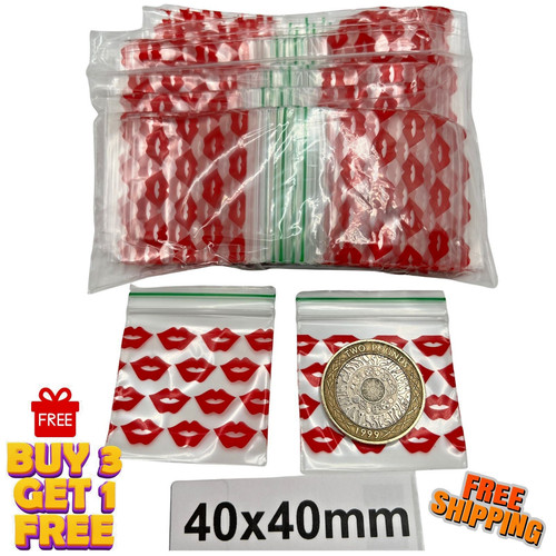 100 baggies 40x40mm - 100, red