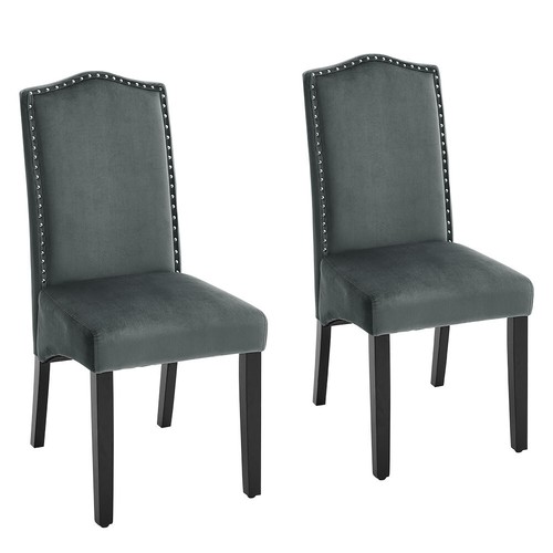Grey velvet chairs - 2/4x,