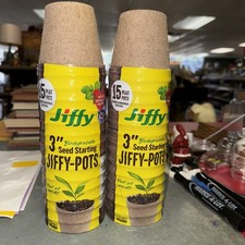 2 - Jiffy Pots 3" Diameter Seed Starting Biodegradable Peat Pots, 15 Per Pack
