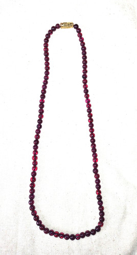 Dainty garnet bead necklace - garnet,
