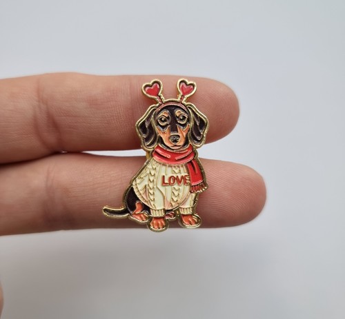 Cute dachshund enamel pin - cute,
