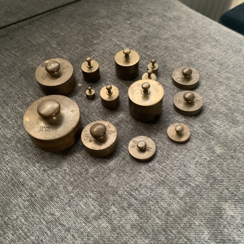 Antique old brass weights - ,