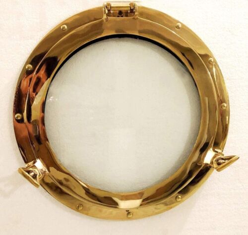 Brass porthole nautical - 17",