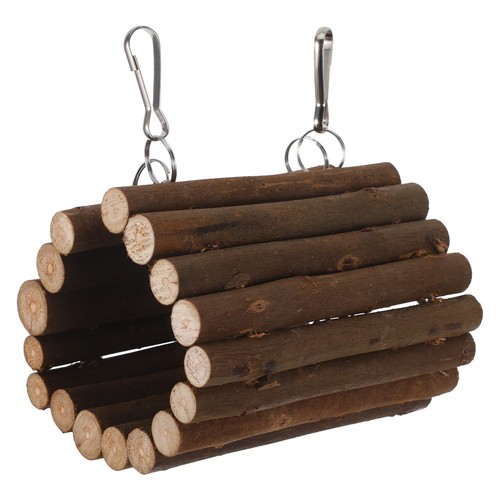 Wooden parrot swing toy - wooden,