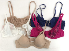 M&S Women's Bra Bundle Size 34A Set of 5 Tan Blue Pink Mix Lace Diamantes New F1