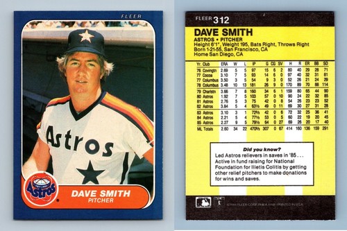 Dave smith astros - #312, fleer