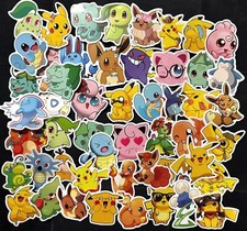50pcs POKEMON PIKACHU WALL STICKER Pocket Monster Kids Room Vinyl Decals UK NEW