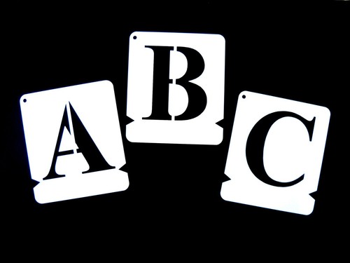 Letter and number stencil set - and,