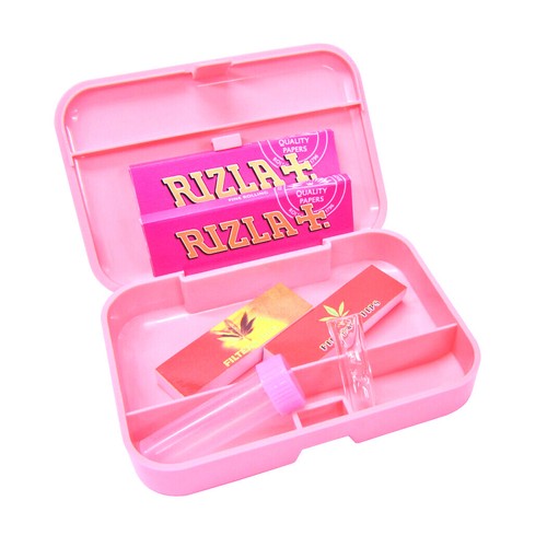 Pink plastic cigarette case - pink,