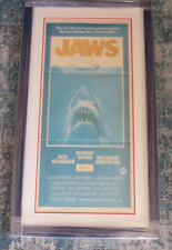 JAWS ORIGINAL 1975 CINEMA DAYBILL FILM MOVIE POSTER Roy Scheider RARE FRAMED 70s