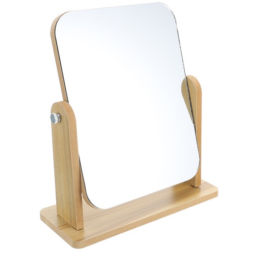 Swivel makeup mirror with wood - mirror,