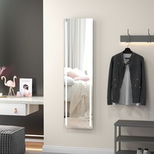 Full Length Mirror with LED Light, 150x40cm Wall Mounted Hanging Mirror, White