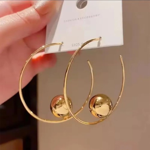 Statement gold hoop earrings - hoop,