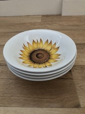 Sunflower Ironstone Washington Pottery Bowls X4