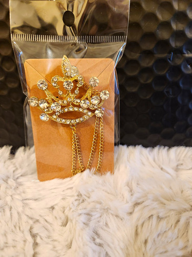 Gold tone clear rhinestone - gold,