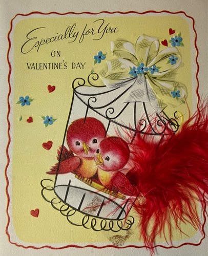 Vtg embossed valentine card - embossed,