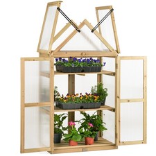 Cold Frame Garden Greenhouse Wooden Polycarbonate Lean To Growhouse