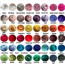 100% Pure Merino Wool, tops roving for needle and wet felting, 80+ colours