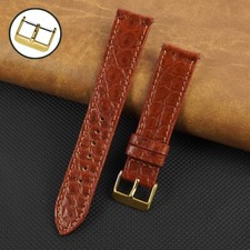 Flat Brown Leather Watch Strap