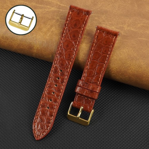 Flat brown leather - flat, strap