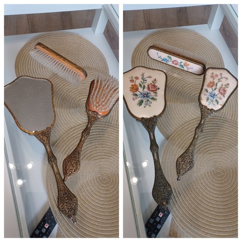 Vintage brass vanity - , set