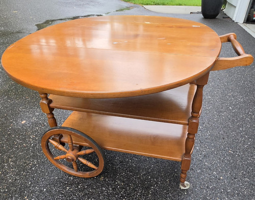 Vtg brown wood oval - vtg,