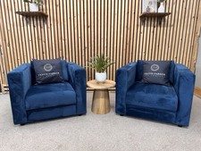 Sofology The Strand Fabric Armchair Navy RRP £499, 2 Available