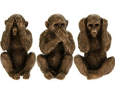 SALE Three Wise Monkeys Bronze Sculpture See No Hear No Speak No Evil Leonardo