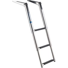 Stainless Steel Telescopic Boat Ladder 3 Step Marine Transom Boarding Ladder
