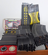 Vintage Scalextric Track, Lap Counter, Figures, Instructions, Crash Barriers etc