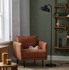 `Benson Floor Lamp Black 30cm E27 Adjustable Head Metal Standing Lamp 10 Watt