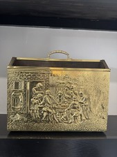 Vintage Lombard brass embossed