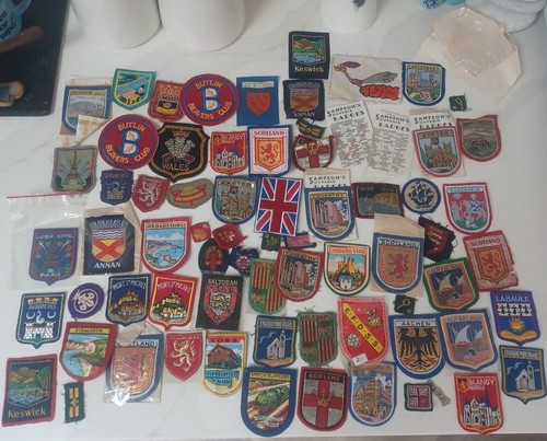 Vintage fabric badges woven - vintage,