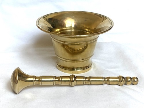 Vintage brass pestle and - brass,