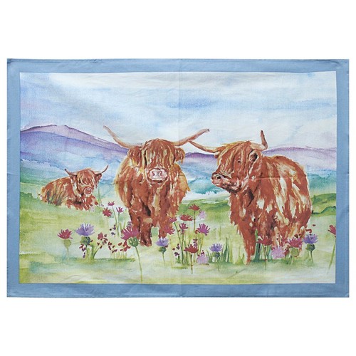 Tea towel highland - tea, cow