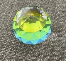 Beautiful Crystal Faceted Prism Orb Paperweight, No Label Or Box, ( Swarovski?)