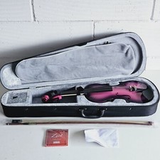 Zest Purple Burst 3/4 Acoustic Violin Carry Case & Extra Strings - Read Descrip.