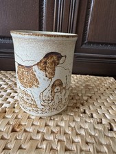 Vintage Dunoon English Springer Spaniel & Puppies Stoneware Mug