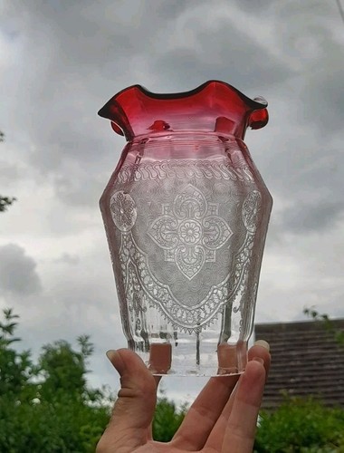 Antique cranberry engraved - antique,